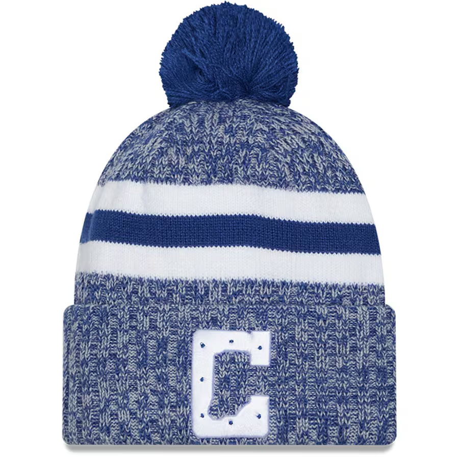 NFL コルツ ニットキャップ 【現地買付】2023 サイドライン Sport Cuffed Pom Knit Hat ニューエラ/New Era ブルー