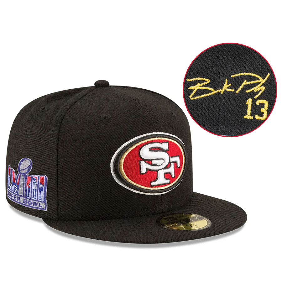 NFL ブロック・パーディー 49ers キャップ 【現地カスタム】第58回スーパーボウル 59FIFTY サイン刺繍 ニューエラ/New Era ブラック