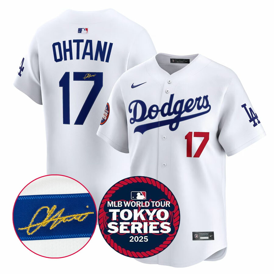 MLB 大谷翔平 ドジャース 制服 【外国でカスタム】日本の首都つづき物2025 リミテッドジャージ Limited Jersey 息差し刺しゅう ナイキ/Nike