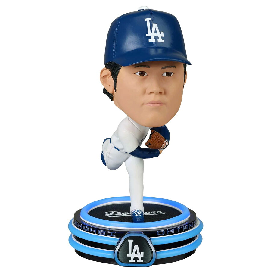 MLB 大谷翔平 ドジャース ボブルヘッド 【525個限定】2025 Neon Round Base Bighead Pitching ビッグヘッド フィギュア LEDライト FOCO