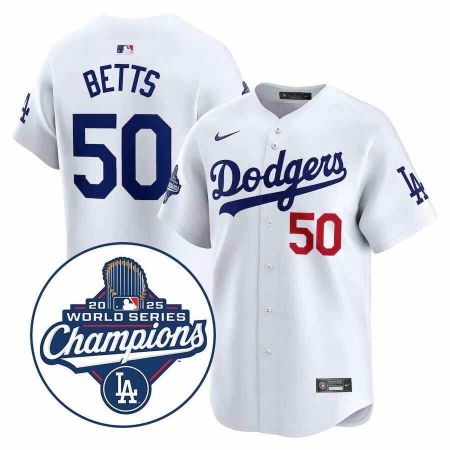 MLB ムーキー・ベッツ ドジャース 制服 世界つづき物2025贏ち得る不死化 リミテッド Home Limited Jersey ナイキ/Nike 白いこと
