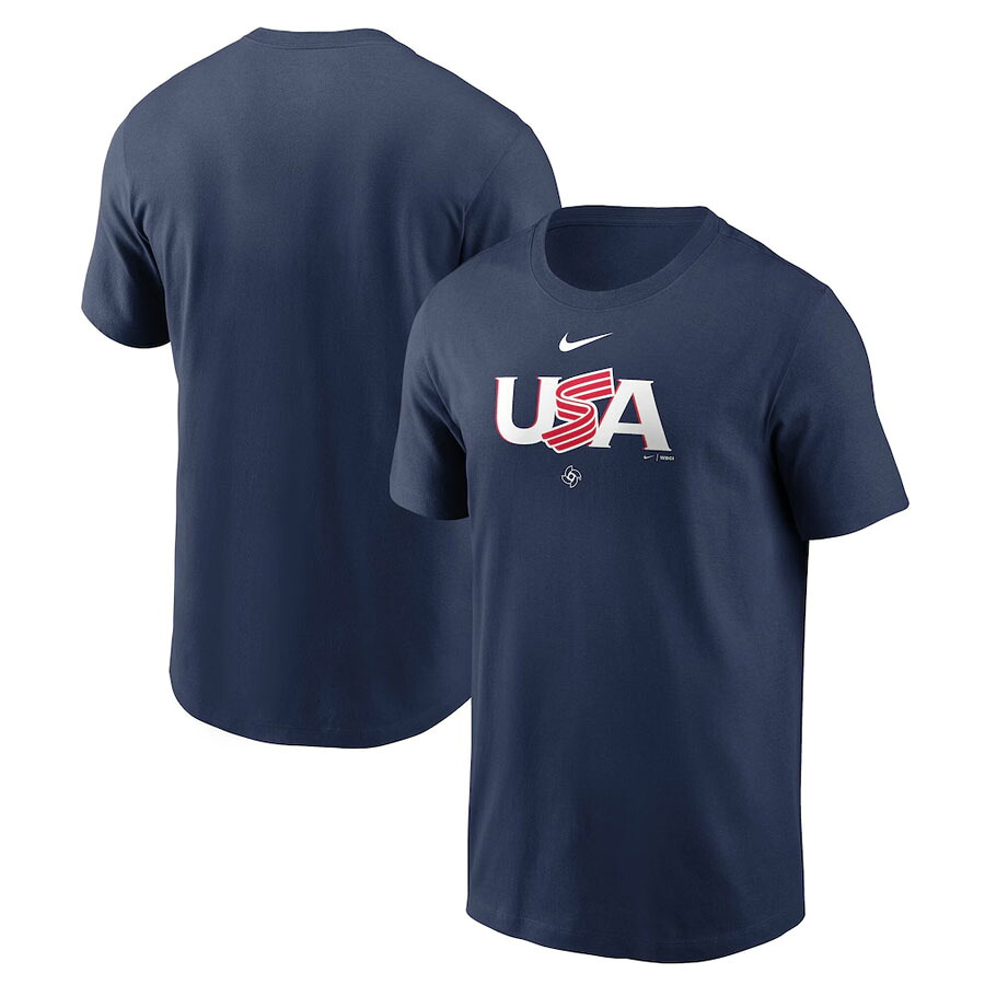 WBC USA アメリカ代表 Tシャツ 2026 ワールドベースボールクラシック Cotton Wordmark T-Shirt ナイキ/Nike ネイビー wbcot
