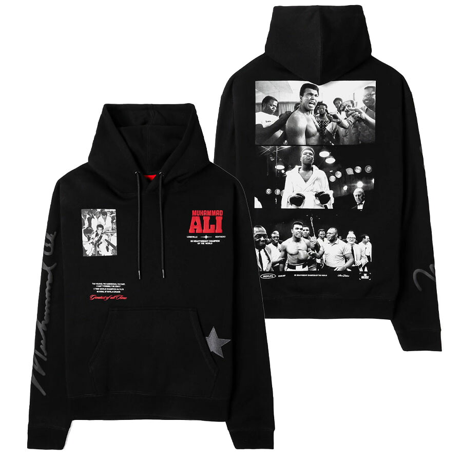 Boxing モハメド・アリ パーカー 【現地買付】ボクシング Collage Pullover Hoodie Shoe Palace ブラック レッド|MLB.NBAグッズショップ SELECTION