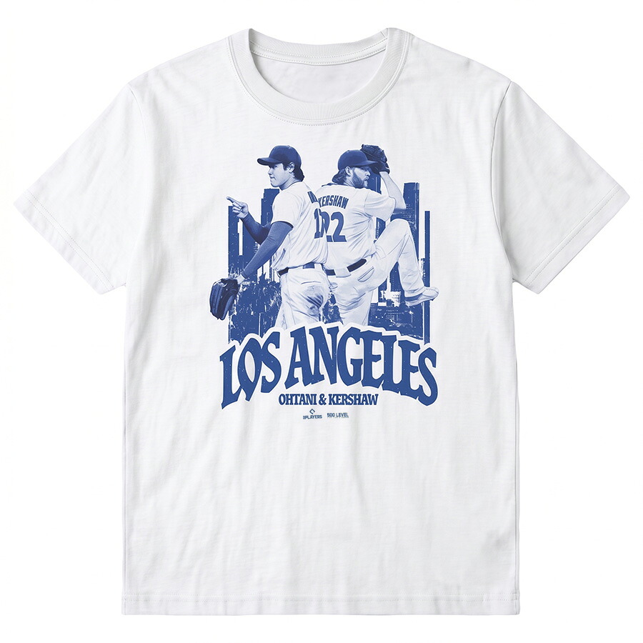 MLB 大谷翔平 粘土米トン・鉄道車両見せ物 ドジャース ティーシャツ Respect Tee 500Level 白いこと