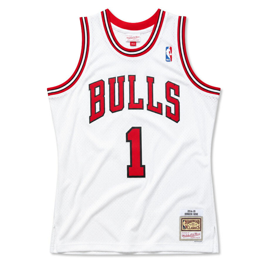 NBA デリック・ローズ 風の強い町・ブルズ 制服 刷り直す スウィングマン Jersey 14-15季節真似形 ミッチェル＆ネス/Mitchell \u0026 Ness 白いこと