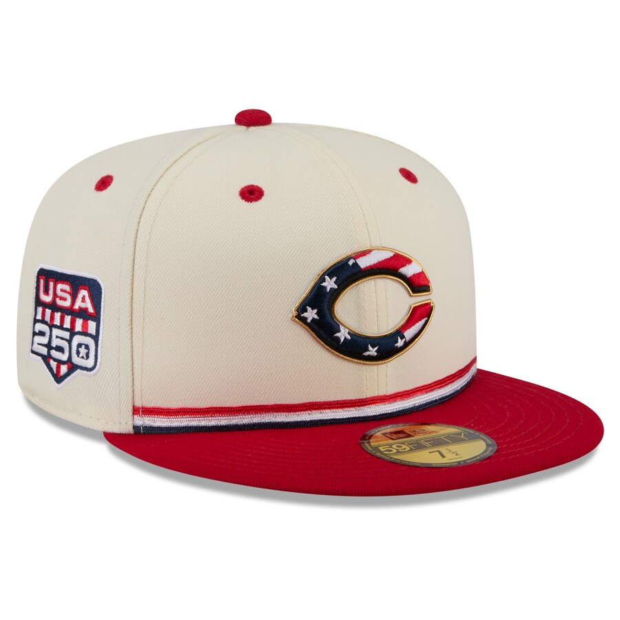 MLB シンシナティ・レッズ キャップ 【海外モデル】2026 独立記念日 Fourth of July 59FIFTY Fitted Hat ニューエラ/New Era クリーム レッド|MLB.NBAグッズショップ SELECTION