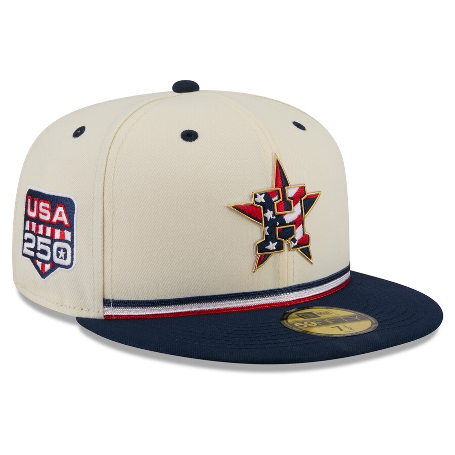 MLB アストロズ キャップ 【海外モデル】2026 独立記念日 Fourth of July 59FIFTY Fitted Hat ニューエラ/New Era クリーム ネイビー|MLB.NBAグッズショップ SELECTION