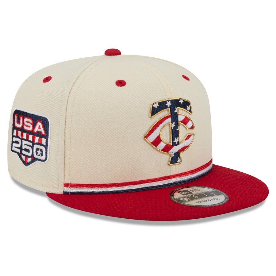 MLB ミネソタ・ツインズ キャップ 【海外モデル】2026 独立記念日 Fourth of July 9FIFTY Snapback Hat ニューエラ/New Era クリーム レッド|MLB.NBAグッズショップ SELECTION