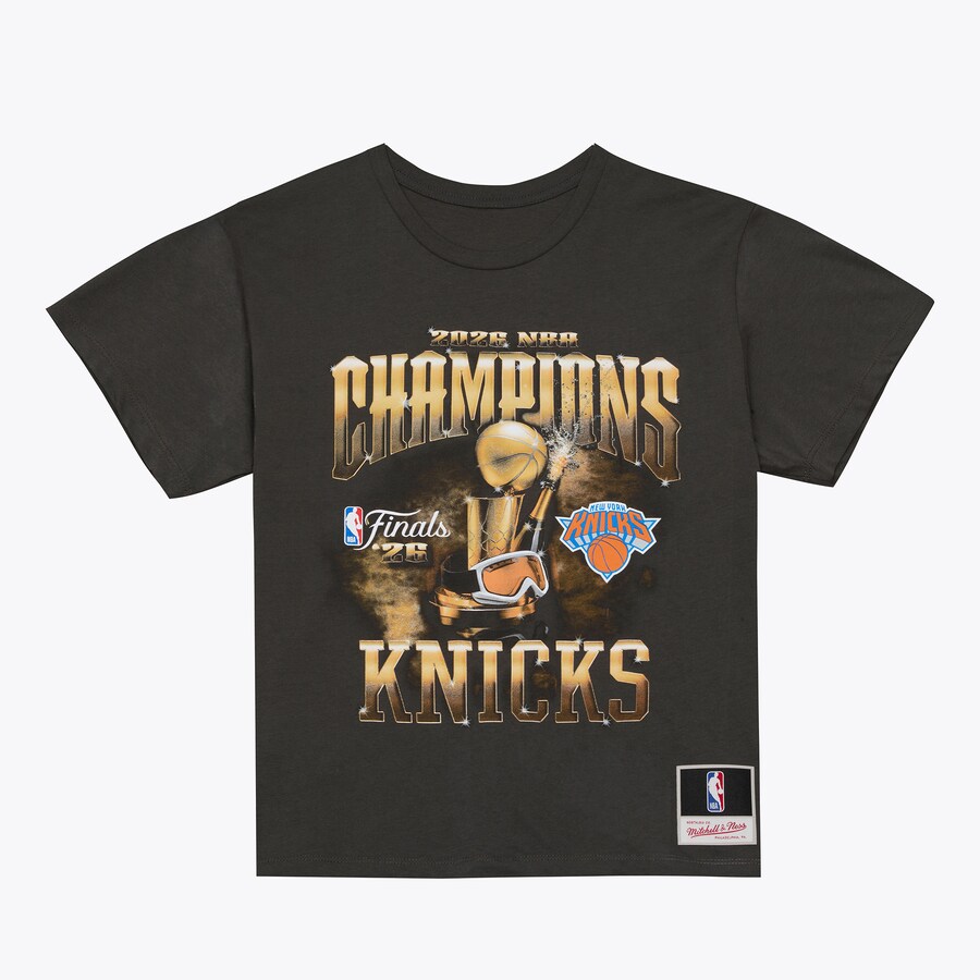 NBA ニックス Tシャツ 【海外モデル】NBAファイナル2026 優勝記念 T-Shirt ミッチェル＆ネス/Mitchell & Ness ブラック｜MLB.NBAグッズショップ　SELECTION