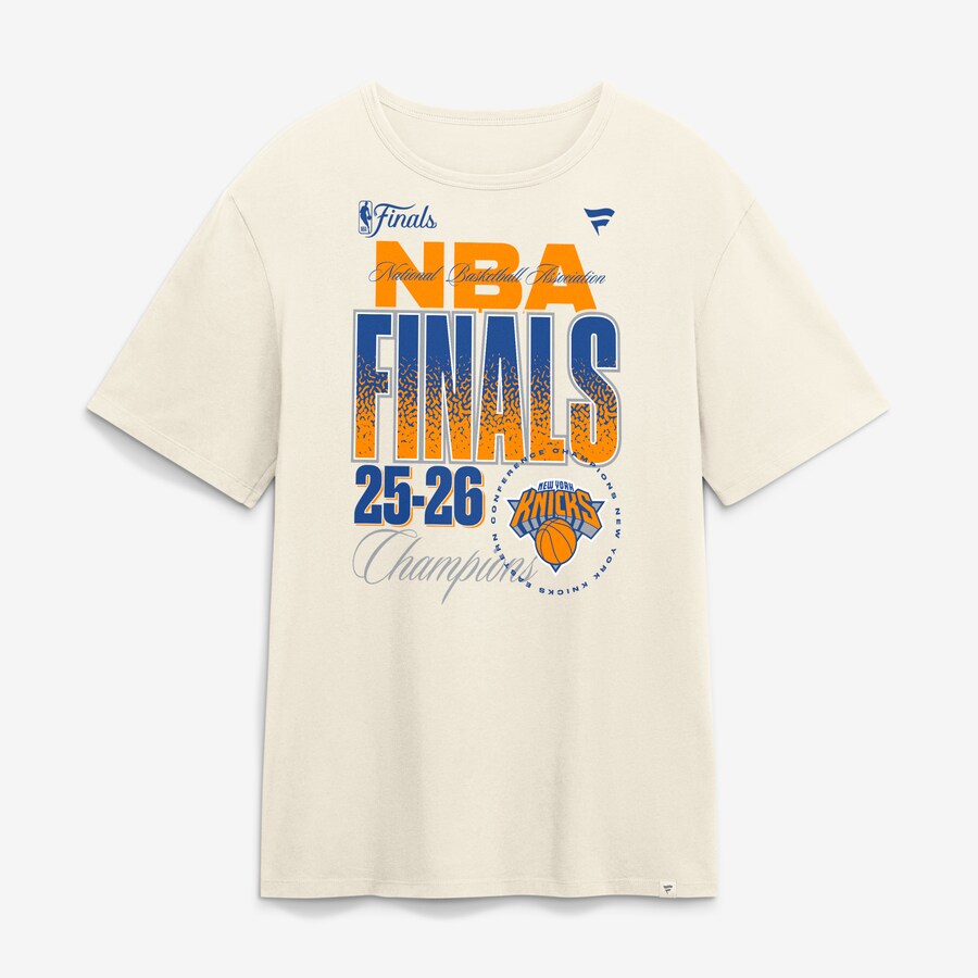 NBA ニックス Tシャツ 【海外モデル】NBAファイナル2026 優勝記念 Stylized T-Shirt Fanatics クリーム|MLB.NBAグッズショップ SELECTION