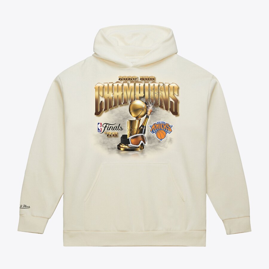 NBA ニックス パーカー 【海外モデル】NBAファイナル2026 優勝記念 Hoodie ミッチェル&ネス/Mitchell & Ness クリーム|MLB.NBAグッズショップ SELECTION
