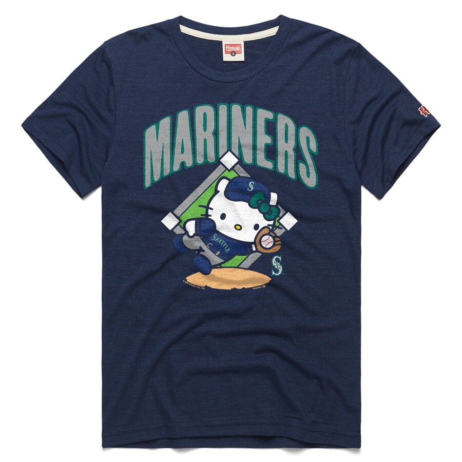 MLB マリナーズ Tシャツ ハローキティ Hello Kitty Tri-Blend T-Shirt Homage ネイビー｜MLB.NBAグッズショップ　SELECTION