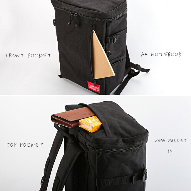 特典付き マンハッタンポーテージ リュック ノートpc 女子 通学 A3 大容量 Mサイズ B4 Mp2231 レディース メンズ Manhattan ボックス型 スクエア 高校生 Portage 男子 中学生