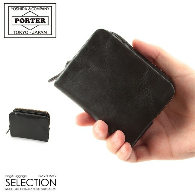 PORTER×Disneyコラボ 二つ折り財布 ブラック 日本製