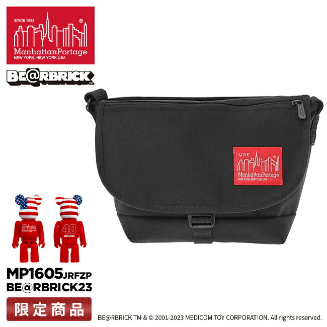 【5H限定豪華プレゼント 7/21 19時～】【数量限定品】マンハッタンポーテージ メッセンジャーバッグ ショルダーバッグ メンズ レディース ブランド 斜めがけバッグ ベアブリック コラボ Manhattan Portage MP1605JRFZPBE@RBRICK23 cpn10o【在庫限り】｜カバンのセレクション