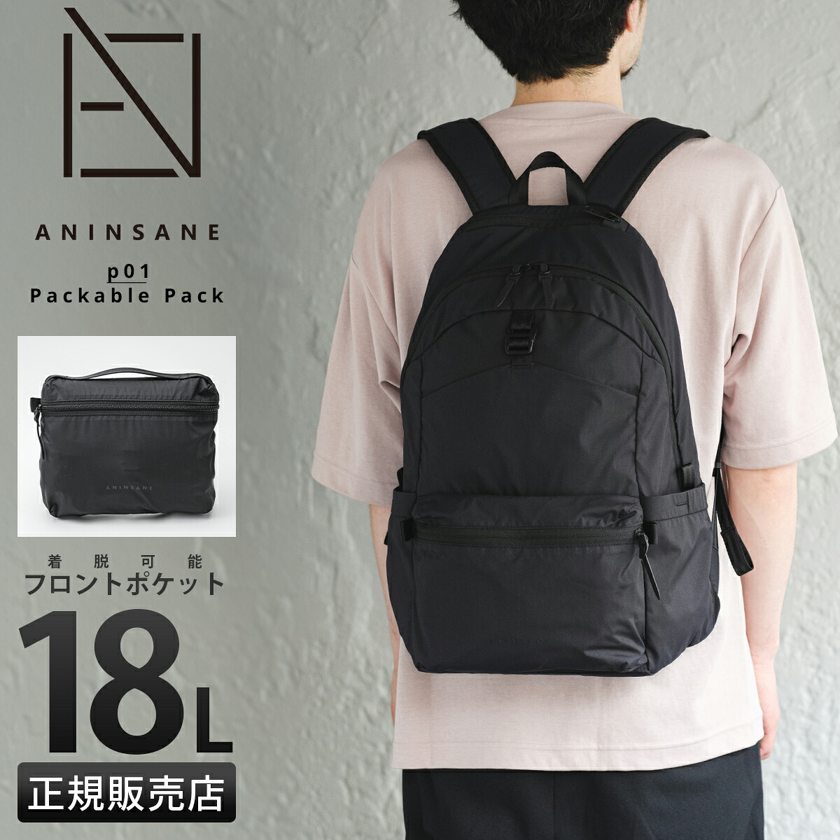 【最大57倍 7/25限定】特典付き アンインセイン Pシリーズ リュック メンズ ブランド 18L PC 13インチ ANINSANE P SERIES P01｜カバンのセレクション