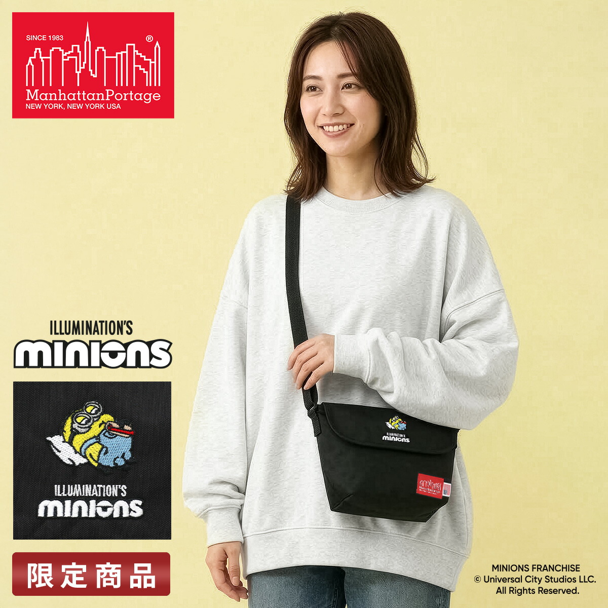 【5H限定豪華プレゼント 4/19 19時～】特典付き マンハッタンポーテージ ミニオンズ ミニオン コラボ メッセンジャーバッグ ショルダーバッグ レディース メンズ ブランド グッズ 斜めがけバッグ ボブ Manhattan Portage MINIONS MP1603BPDMGNTMNOS cpn10o