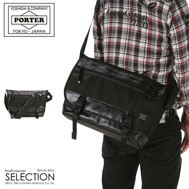週末値下☆ PORTER メッセンジャーバッグ ブラック 吉田カバン HEAT 703-07967.jpg