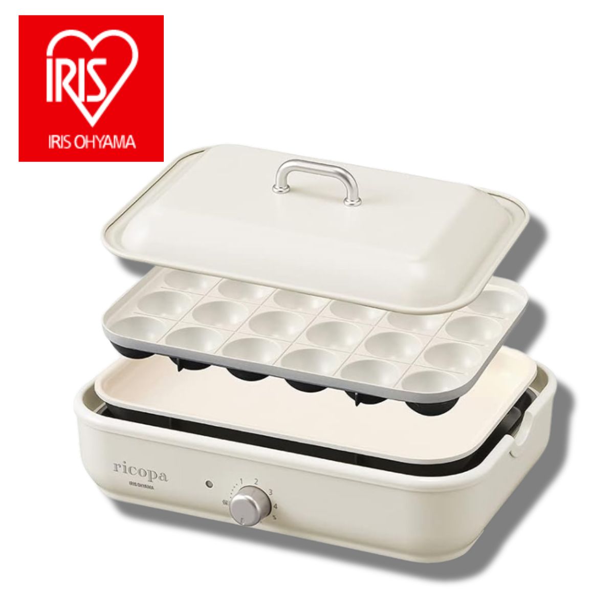 ricopa ミニホットプレート MHP-R102-WC ホワイトアイボリー アイリスオーヤマ たこ焼き 温度調節 【送料無料】