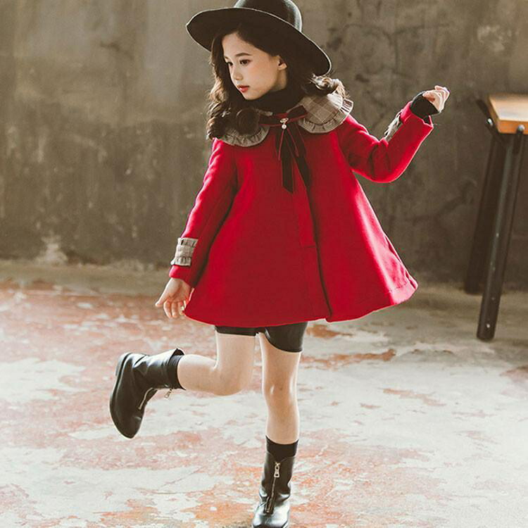 キッズコート　秋冬　コート　女の子 子供服 ラシャコート　ジュニア　アウター　ジャケット　可愛い　カジュアル　8090100110120130
