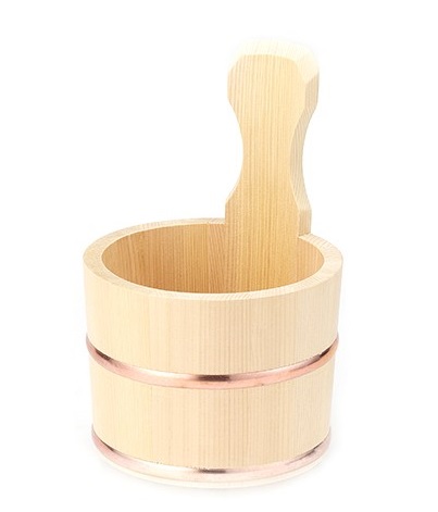 《山一》さわら片手汲み桶 並15ｃｍ【貨物輸送無料】（風呂桶、お風呂グッズ、浴するグッズ、洗面器）