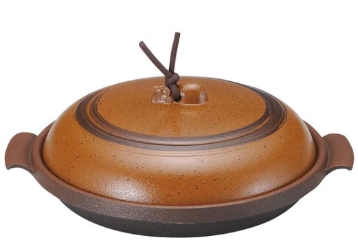 19cmやすらぎ陶板 深型 春日　（ヌ732-348）　【日本製　陶器】【送料無料】　 （土鍋、グリル鍋、キッチン用品、調理器具）