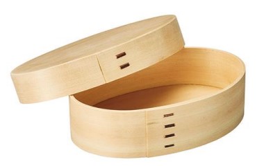 《山一》曲輪　楕円弁当箱（桜皮止）　05-17【送料無料】 （お弁当箱、ランチボックス、ランチBOX、ピクニック）