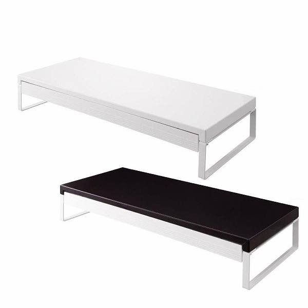 LIHIT LAB.(リヒトラブ)　机上台　幅590mm　引出し付き　A-7338　【送料無料】 (デスクトップパソコンラック、卓上ラック、机上収納、オフィス家具)