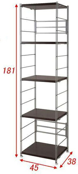 （納期10日前後出荷）頑丈棚オープンラック　幅45高さ181cm　ナチュラル　nj-0285【送料無料】 （オープンラック、シェルフ、リビング家具、収納家具、本棚、書棚）