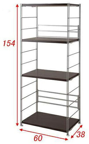 （納期10日前後出荷）頑丈棚オープンラック　幅60高さ154cm　ダークブラウン　nj-0292【送料無料】 （オープンラック、シェルフ、リビング家具、収納家具、本棚、書棚）