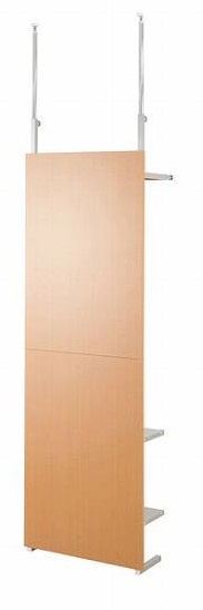 （納期10日前後出荷）突っ張り間仕切りクローゼットパーテーション+棚収納 幅60cm nj-0423【送料無料】 (つっぱり　壁面　DIY　薄型　ワードローブ)