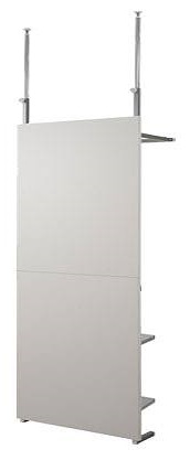 （納期10日前後出荷）突っ張り間仕切りクローゼットパーテーション+棚収納 幅90cm nj-0426【送料無料】 (つっぱり　壁面　DIY　薄型　ワードローブ)