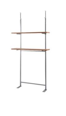 突っ張り壁面収納 無段階調整2枚棚オープンラック 幅120cm【ディスプレイラック】【デザインラック】【送料無料】|セレクトプラス