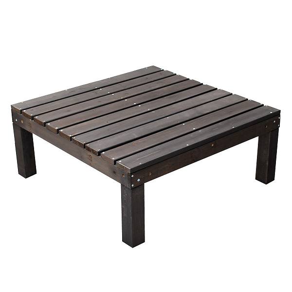 （北海道、沖縄、離島は配送不可）ユニットウッドデッキ harmonie（アルモニー）90×90　SDKIT9090DBR　【送料無料】（ ウッドデッキ 簡単 縁側 本格的 DIY 木製 天然木 庭 ベランダ おしゃれ 小型 北欧 ガーデン 屋外 家具 ダークブラウン】