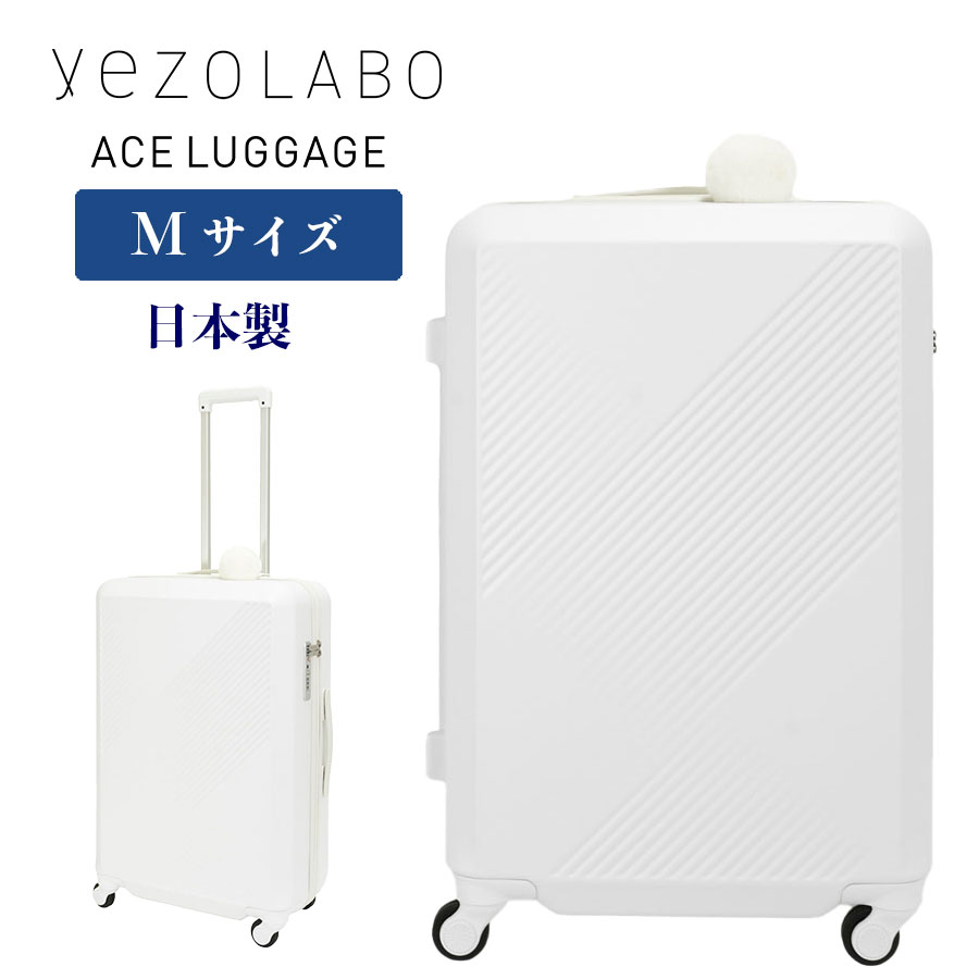 【5000円OFFクーポン】【日本製】スーツケース ACE LUGGAGE 中型サイズ キャリーケース エースラゲージ yezoLABO エゾラボ 北海道カラーパレットスーツケース 【正規品5年保証】TSAロック キャリーバック ダイヤル式 軽量 おしゃれ Mサイズ 3泊 4泊 5泊 3～5日
