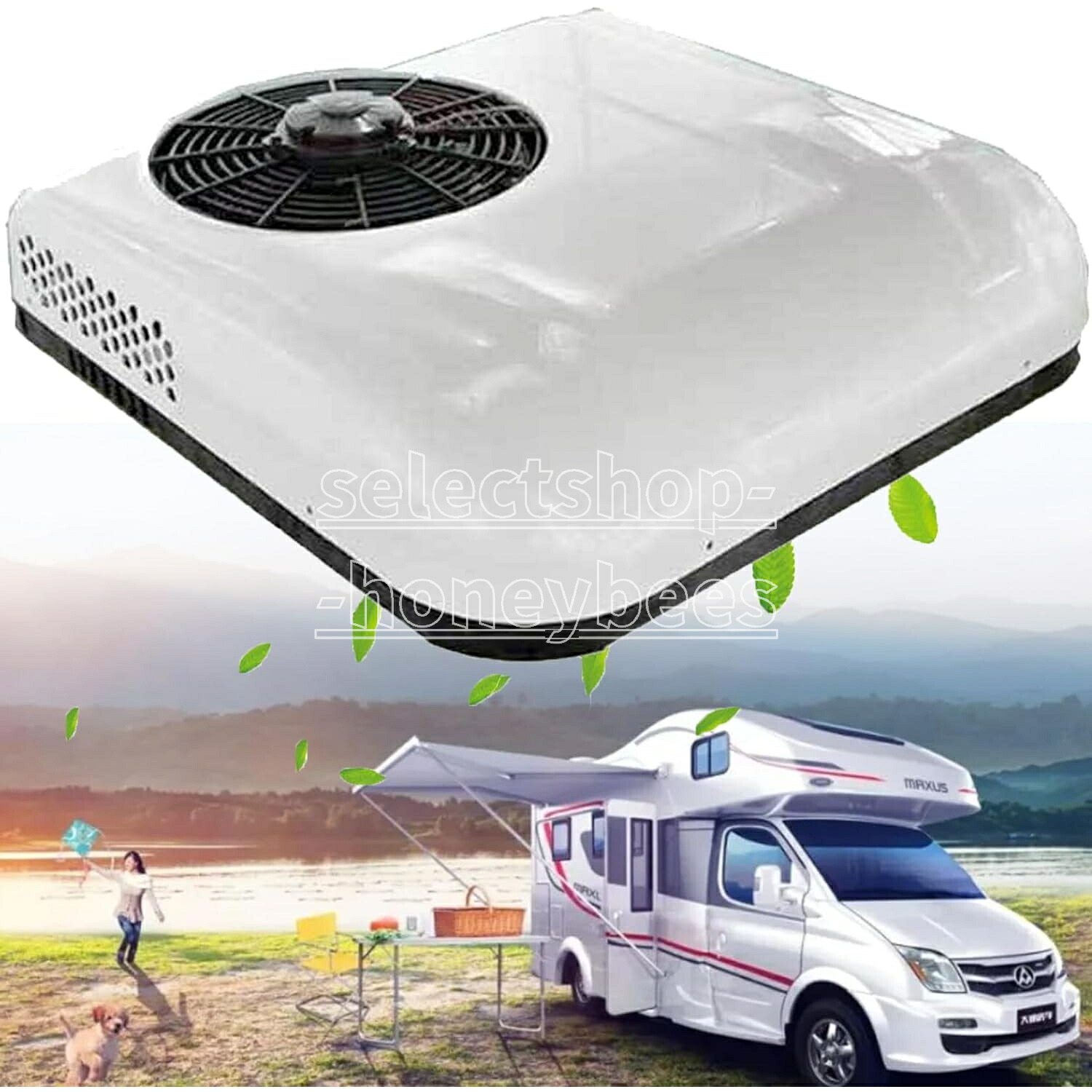 【人気商品・ポイント 5 倍】車用12V/24V エアコン ユニバーサル電動トラック RV 屋上エアコン、超薄型車ルーフエアコン、エアコンのみ冷却、RV AC ユニット、キャンピングカーエアコン 24V White|SelectShop-Honeybees