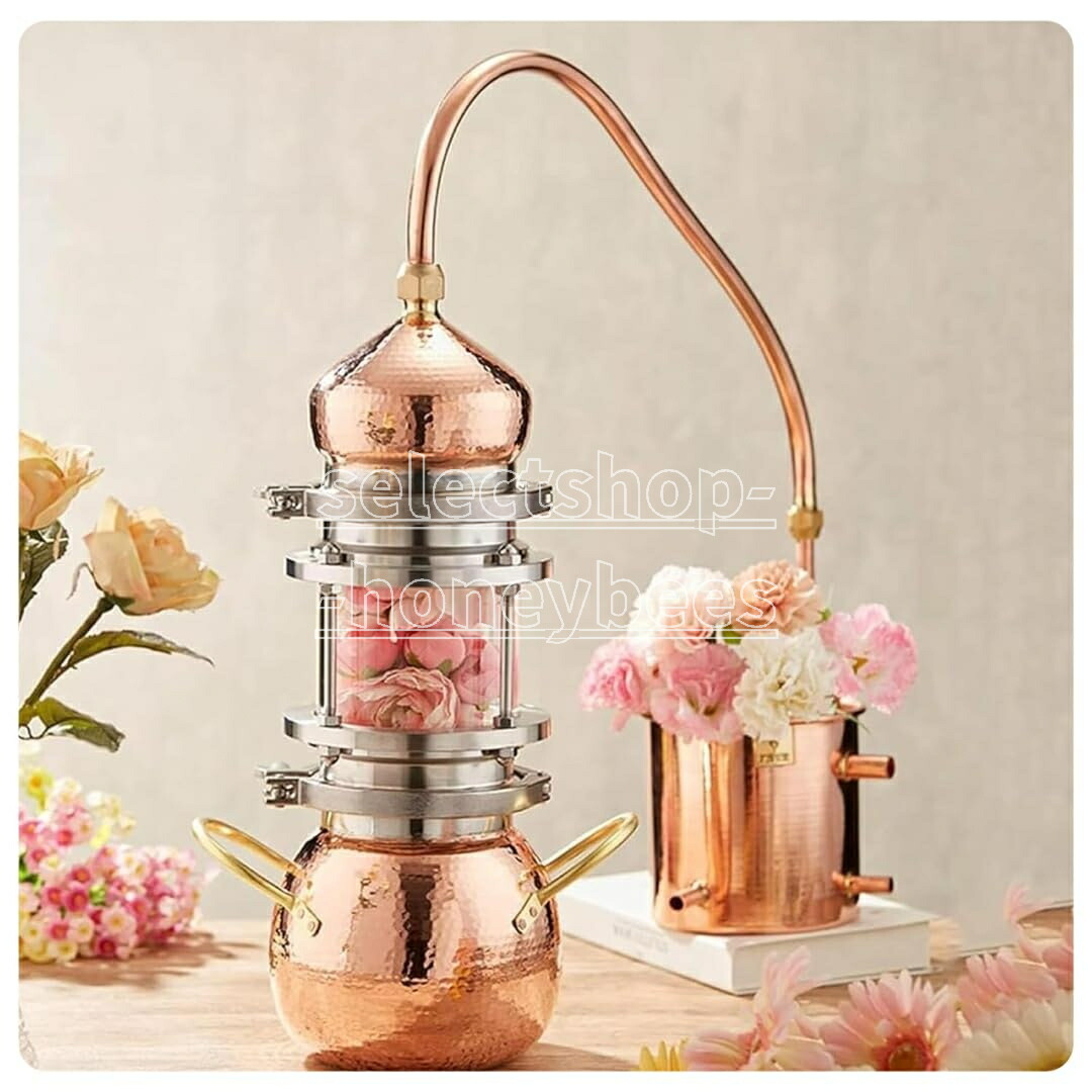 銅密造酒澄ます器2L/3L 純銅アレンビック澄ます器 身寄り用醸造酒ブドウ酒生み出すこと一揃いの道具 銅の密造酒澄ます所 アランビックそれでも セパレーターと導管付き添い人 取りはずし能力のある お取りつくろう飾り気の無い ウィスキー、密造酒エッセンシャルオイル、自家製醸造酒一揃いの道具用 (3L 中厚銅)
