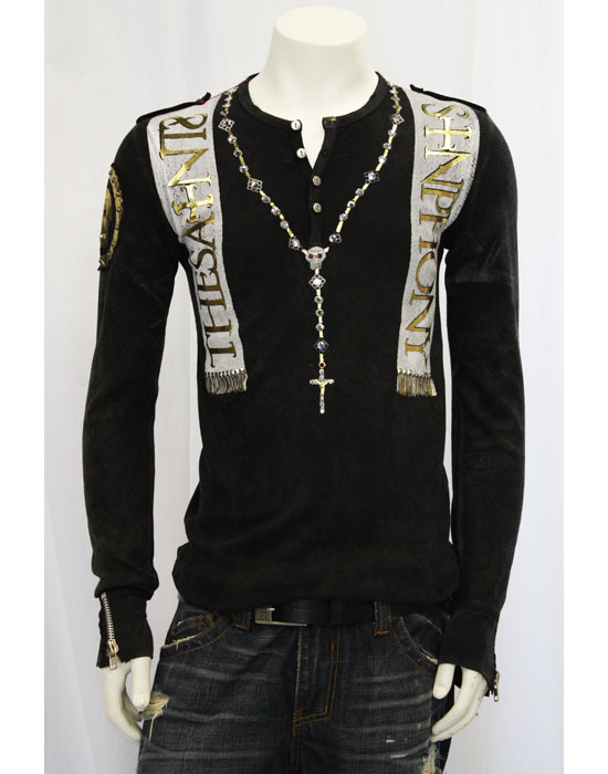 【THE SAINTS SINPHONY/セインツシンフォニー】GUNSLINGER・ヘンリーネックシャツ(長袖・ブラック・BLK)/メンズ【インポート】【セレカジ】【正規品】 【THE SAINTS SINPHONY/セインツシンフォニー】GUNSLINGER・ヘンリーネックシャツ(長袖・ブラック・BLK)/メンズ【インポート】【セレカジ】【正規品】