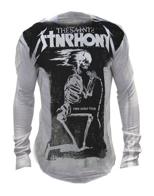 【THE SAINTS SINPHONY/セインツシンフォニー】1989 WORLD TOUR・Tシャツ（長袖・スカル・ホワイト・WHT）/メンズ【インポート】【セレカジ】【正規品】