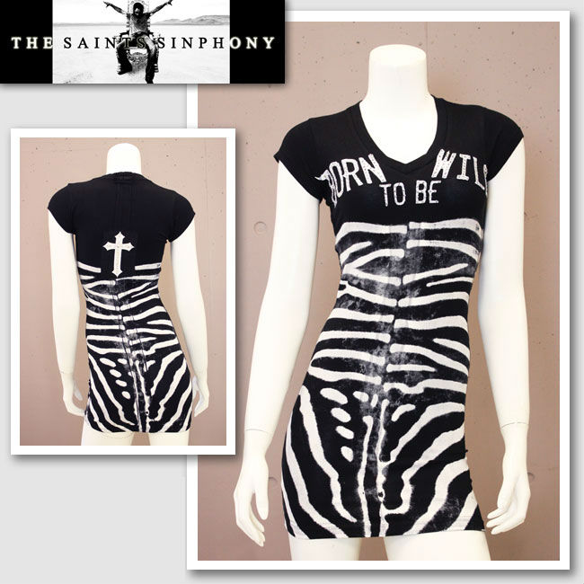 【THE SAINTS SINPHONY/セインツシンフォニー】EARNED MY STRIPES・上衣（半袖・黒いこと・BLK）/レディース【輸入物】【セレカジ】【置き目品】