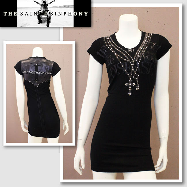 【THE SAINTS SINPHONY/セインツシンフォニー】BLACKPANTHER・上衣（半袖・黒いこと・BLK）/レディース【輸入物】【セレカジ】【置き目品】
