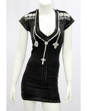 【THE SAINTS SINPHONY/セインツシンフォニー】CAVIAR・上衣（半袖・黒いこと・BLK）/レディース【輸入物】【セレカジ】【置き目品】