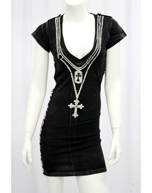 【THE SAINTS SINPHONY/セインツシンフォニー】SEX ON FIRE・上衣（半袖・黒いこと・BLK）/レディース【輸入物】【セレカジ】【置き目品】