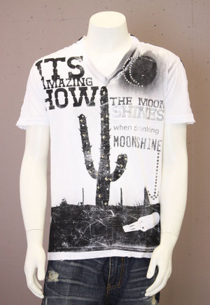 【THE SAINTS SINPHONY/セインツシンフォニー】 SNAKE OIL・Tシャツ（半袖・Vネック・ホワイト・WHT）/メンズ 【インポート】【セレカジ】【正規品】 16,632円