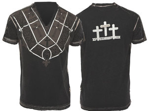 【THE SAINTS SINPHONY/セインツシンフォニー】MESSAGE IN A BOTTLE ・Tシャツ(半袖・Vネック・ブラック・BLK)/メンズ【インポート】【セレカジ】【正規品】|セレクトショップMOMO
