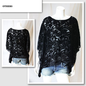 【WINTER KATE／ウィンターケイト】ブラックレースドルマンポンチョ（黒いこと・BLK）/レディース 【輸入品】【セレカジ】【定まり品】