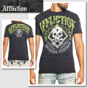 新作　LAセレブ着用　雑誌掲載【AFFLICTION／アフリクション】BURBN no73 Tシャツ（ブラック・BLK）/メンズ【インポート】【セレカジ】【正規品】｜セレクトショップMOMO