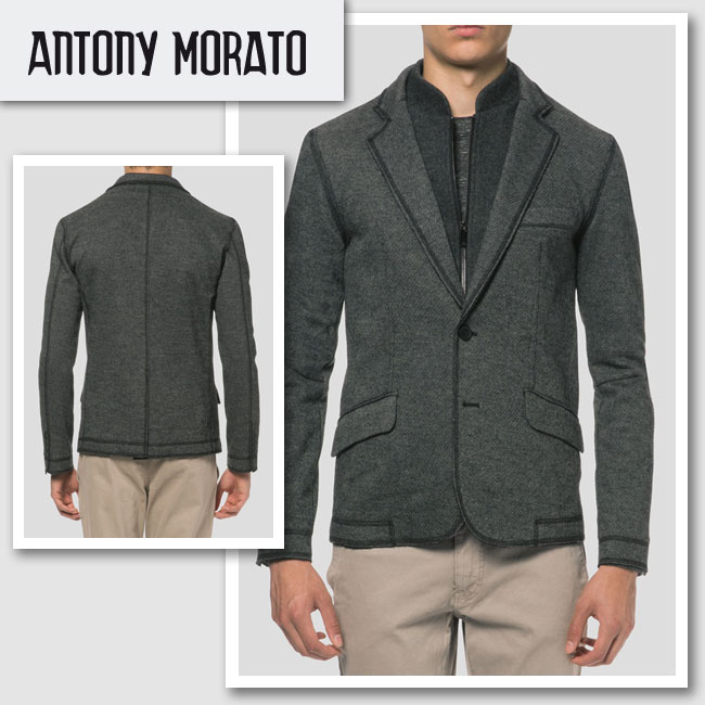新作 【ANTONY MORATO／アントニ―モラート】 SUPER SLIM JACKET WITH VEST（グレー・GRN）/メンズ 【インポート】【セレカジ】【正規品】