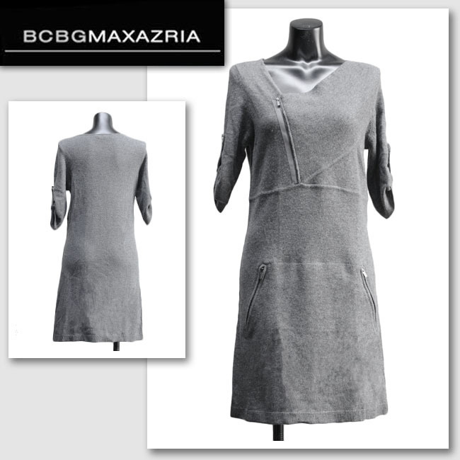 新作【BCBG MAXAZRIA/BCBGマックスアズリア】 GENIE OP ジップニットワンピース(グレー・GRY)/レディース【インポート】【セレカジ】【正規品】|セレクトショップMOMO