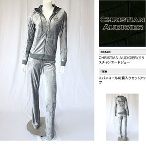 【CHRISTIAN AUDIGIER/クリスチャンオードジェー】スパンコール刺しゅう入り口・入口セットアップ（薄墨色・GRY）/レディース【輸入物】【セレカジ】【定め事品】